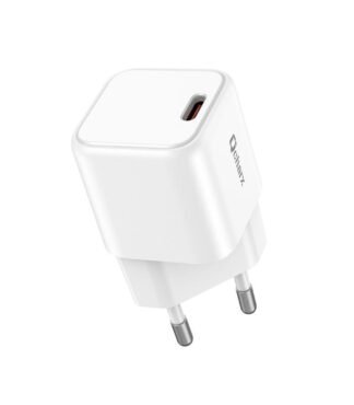 Qcharx Hera Cargador Mini 3A 20W 1 Puerto Tipo C Blanco Adaptado a Regletas